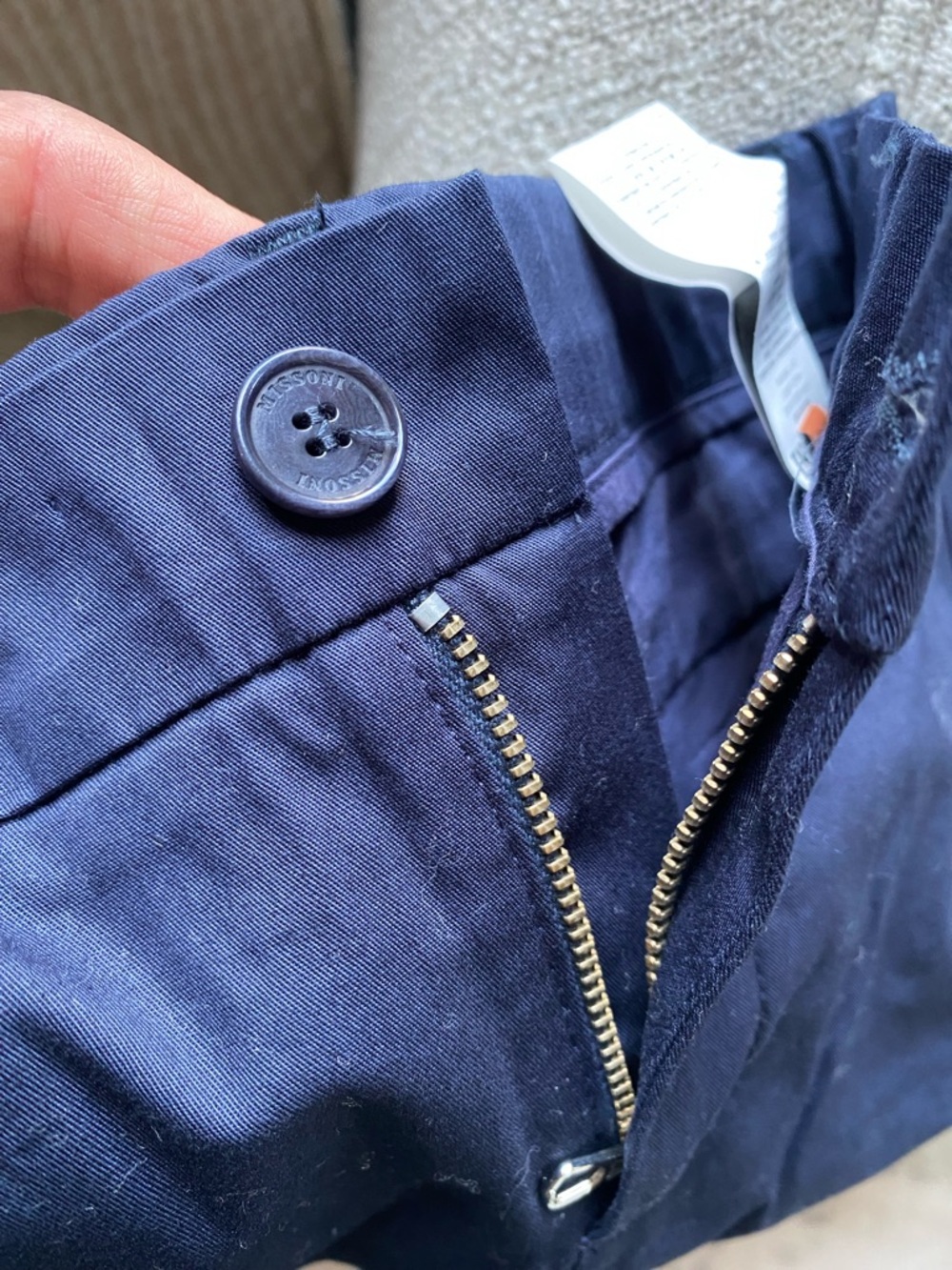 Designer Navy Straight-Leg Pants - Picture 3 of 6